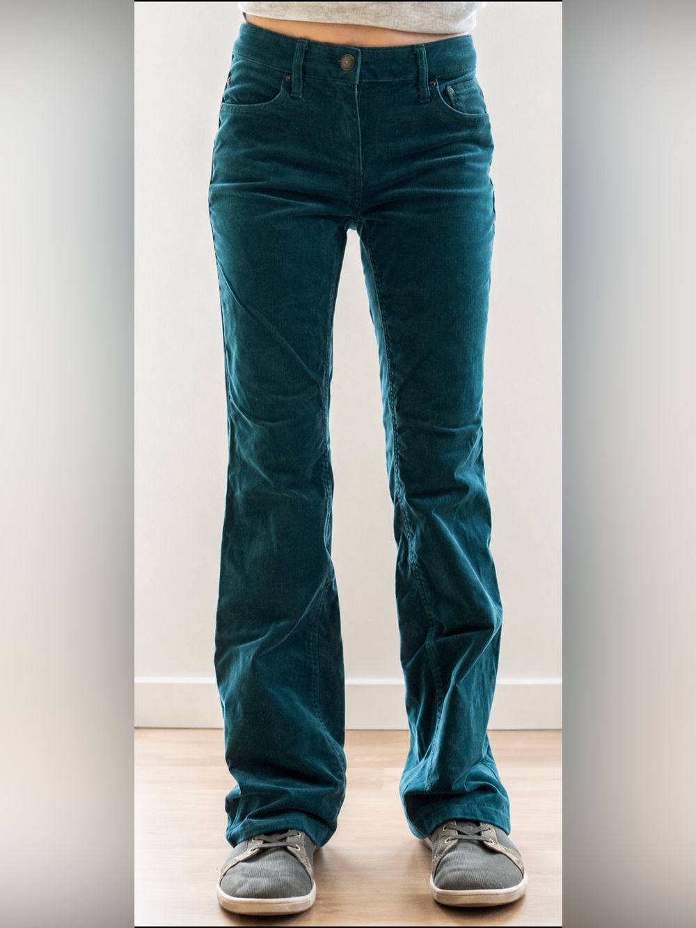 Low Rise Flare Corduroy Pants Teal Stretch Y2K Women’s Size 0 Wild Fable